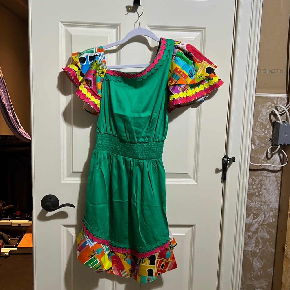 ZARA Alden Adair Mini Dress in Jade & Casablanca Xs New With Tags